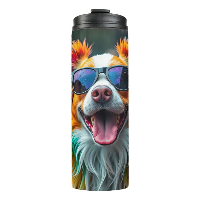 Termo Perro Colorido Arte Pop Splash (Anverso)