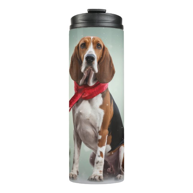Termo Perro Coonhound de Treeing Walker en la Navidad co (Anverso)