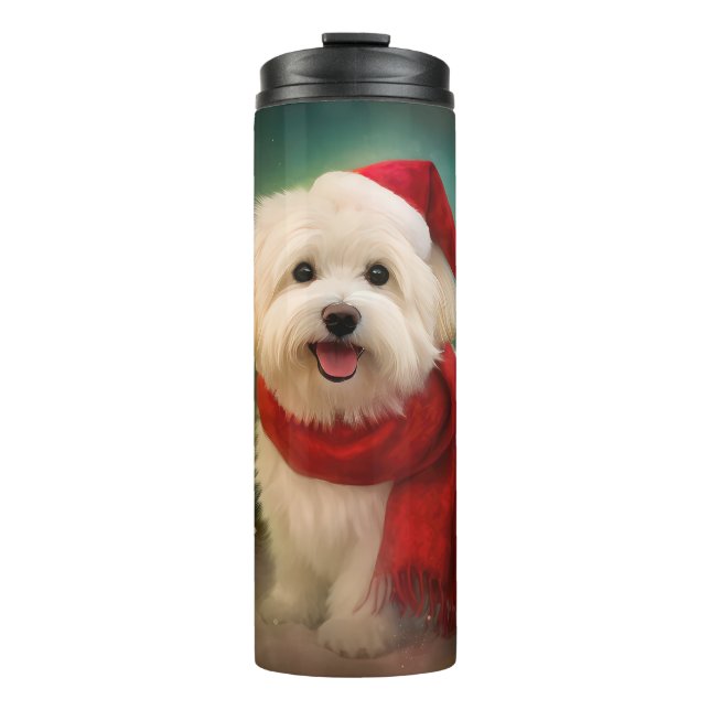 Termo Perro Coton De Tulear en Navidades de Nieve (Anverso)