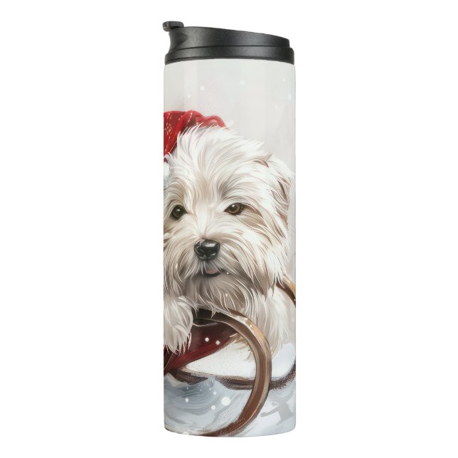 Termo Perro Coton De Tulear Fiesta Navideña (Rotado hacia la derecha)
