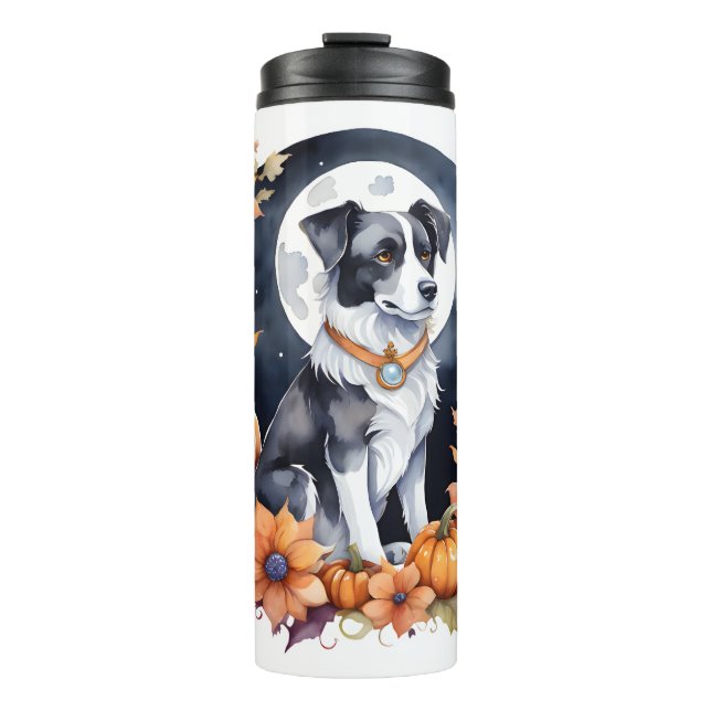 Termo Perro Cute Halloween Floral Moon Canine Lover (Anverso)