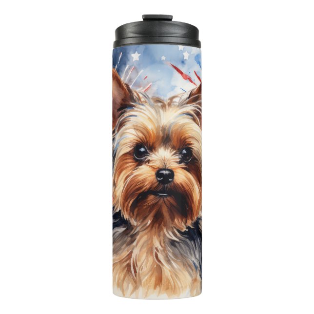 Termo Perro Cute Patriotic Yorkie (Anverso)