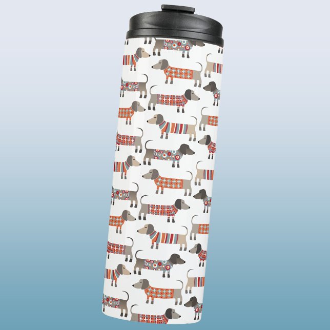 Termo Perro Dachshund Sausage (Dachshund Wiener Sausage Dog thermal tumbler water bottle)