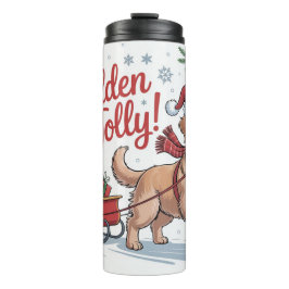 Termo Perro de Agua Retriever Navidad Golden & Alegre Fi