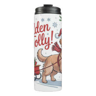 Termo Perro de Agua Retriever Navidad Golden & Alegre Fi