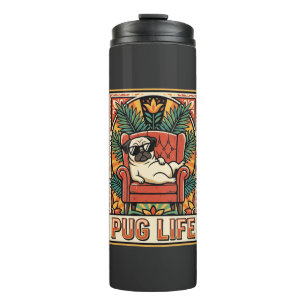 Termo Perro de Arte Popular Retro Pug