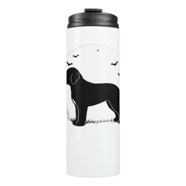 Termo Perro de Barbet - Silhouette de luna de Halloween  (Anverso)