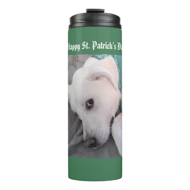 Termo Perro de cachorro blanco lindo con terapia de bufa (Anverso)