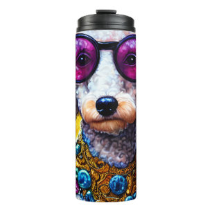 Termo Perro de canapé con gafas sobredimensionadas