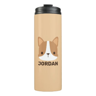 Termo Perro de Corgi con nombre personalizado