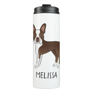 Termo Perro de Dibujos Animados Boston Terrier Marrón Ch