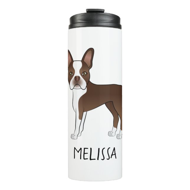 Termo Perro de Dibujos Animados Boston Terrier Marrón Ch (Anverso)