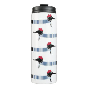 Termo Perro de estilo francés, patrón personalizado.
