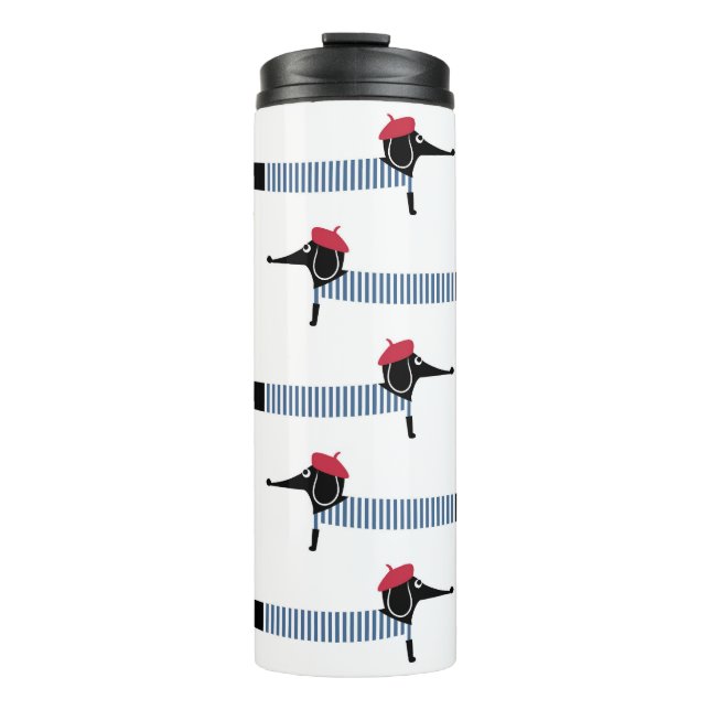Termo Perro de estilo francés, patrón personalizado. (Anverso)