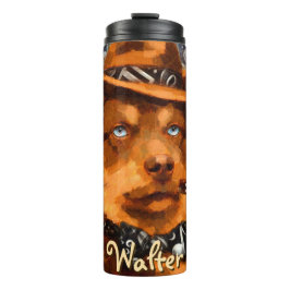 Termo Perro de gangster guapo con ojos azules personaliz