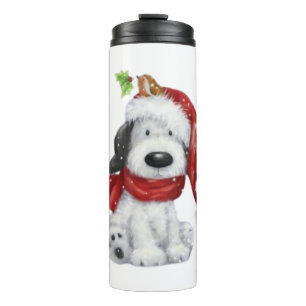 Termo Perro de Navidades con Santa Hat y Scarf