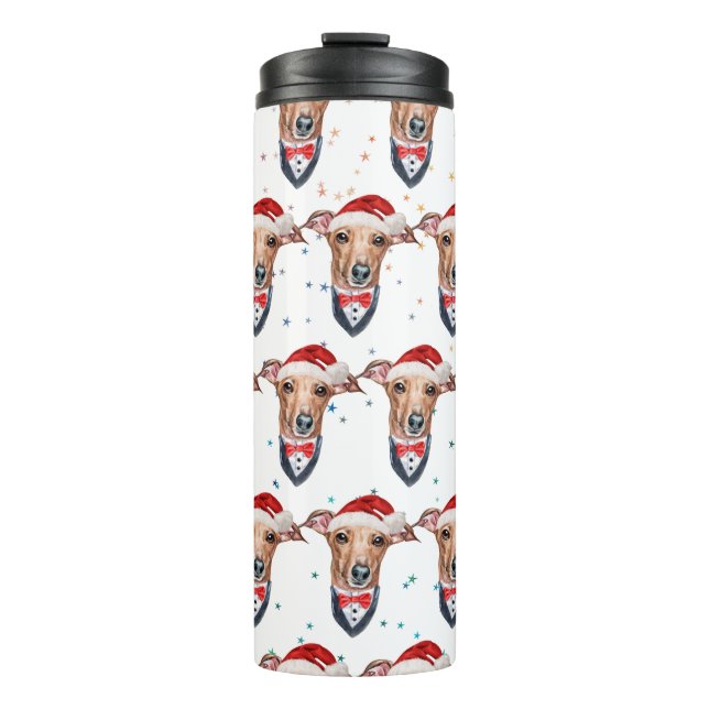 Termo Perro de raza galgo italiano Navidad (Anverso)