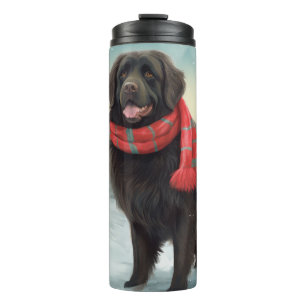 Termo Perro de Terranova en Navidades de nieve