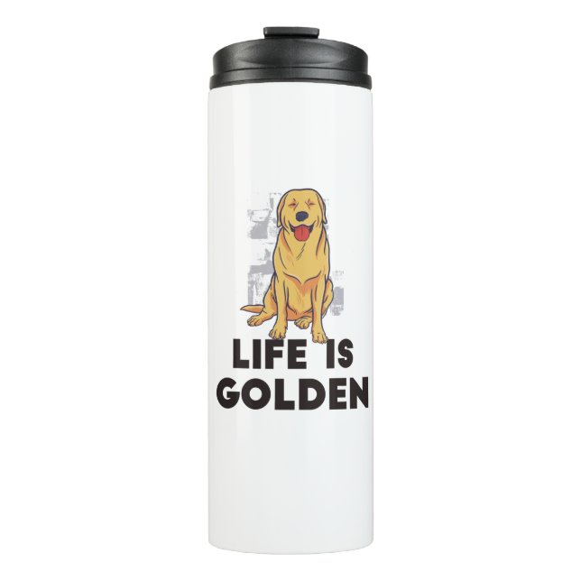 Termo Perro del Golden Retriever - La vida es dorada (Anverso)