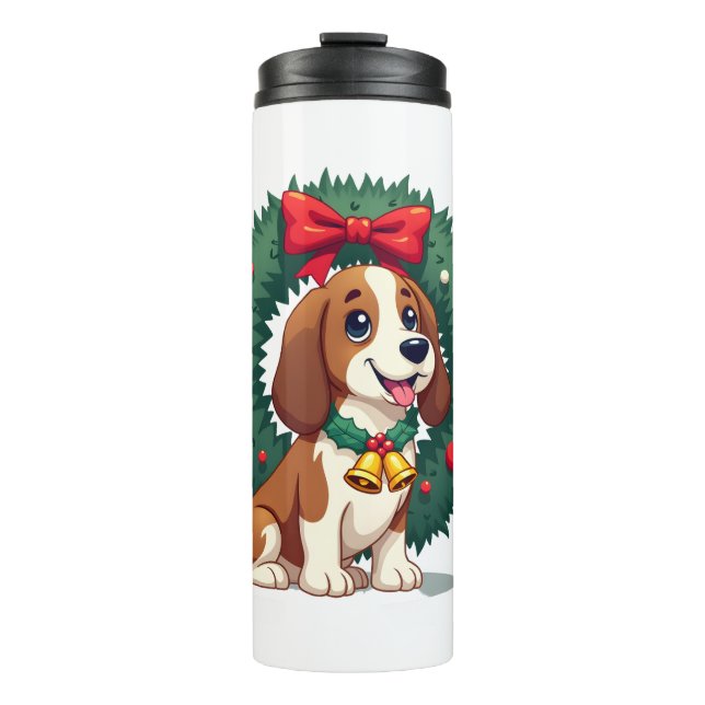 Termo Perro del Jingle Bells de Basset Hound (Anverso)
