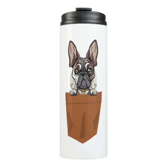 Termo Perro en Pocket Curioso Cachorro para el Bulldog d (Anverso)