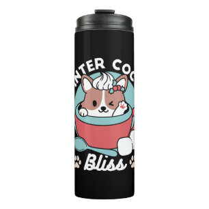 Termo Perro en taza festiva para vibraciones de vacacion