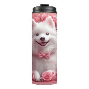 Termo Perro Esquimal Americano con Rosas - Día de San Va