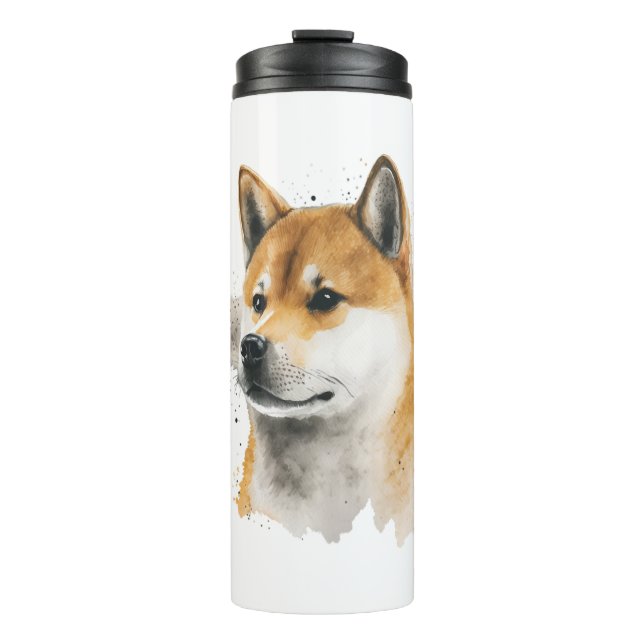 Termo Perro feliz de Akita (Anverso)