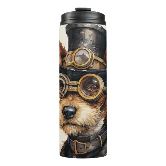 Termo Perro Fox Terrier Steampunk (Anverso)