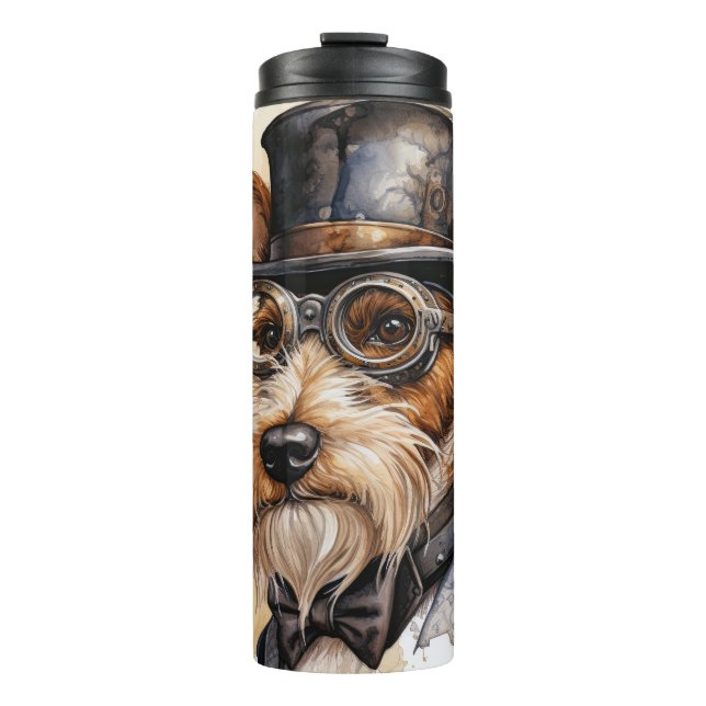 Termo Perro Fox Terrier Steampunk (Anverso)