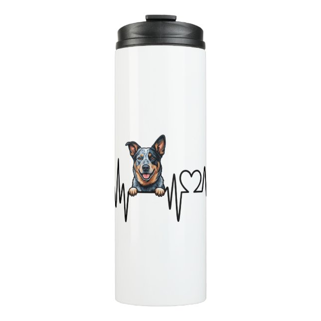 Termo Perro Ganadero Australiano Latido Ecg Corazón Pata (Anverso)