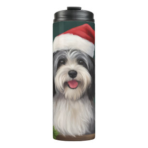 Termo Perro Havanés en Navidad con Nieve