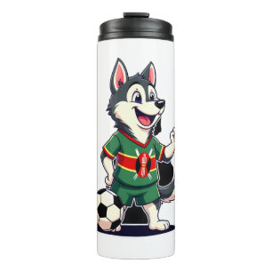 Termo Perro Husky Divertido Haciendo Dabbing Fútbol Keni