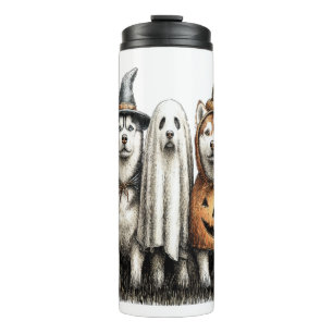 Termo Perro Husky Siberiano Fantasma de Halloween