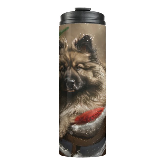 Termo perro keeshond Navidad Festiva  (Anverso)