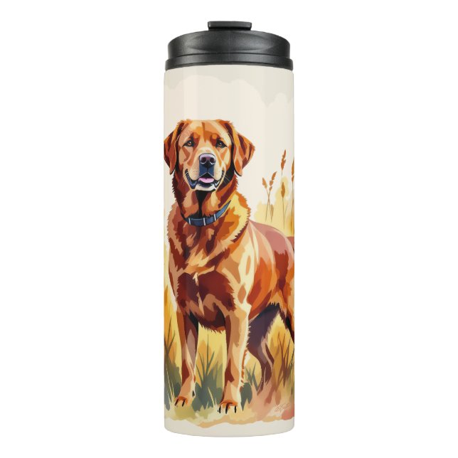 Termo Perro Labrador Retriever Fox Rojo (Anverso)