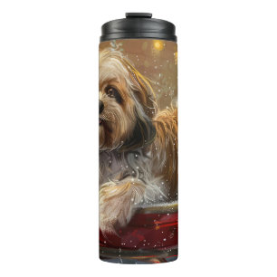Termo Perro Lhasa Apso Festivo de Navidad
