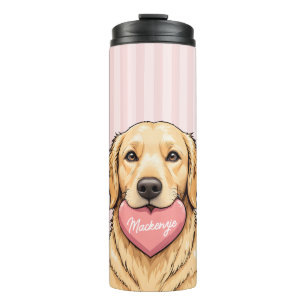 Termo Perro Lindo Personalizado con Corazón Rosa