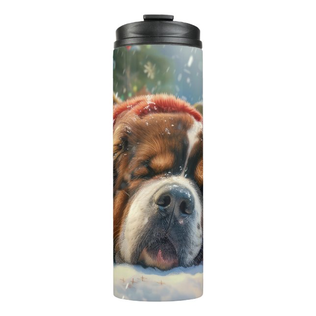 Termo Perro Mastín Tibetano Navidad Festiva (Anverso)
