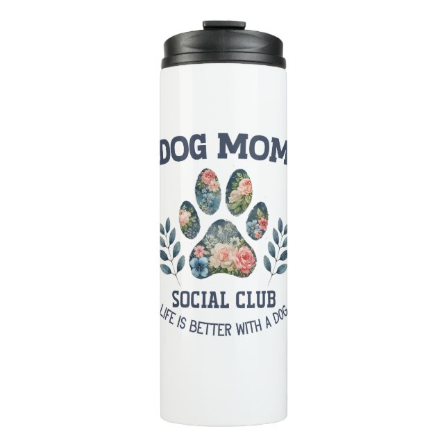 Termo Perro Mom Paw Floral (Anverso)