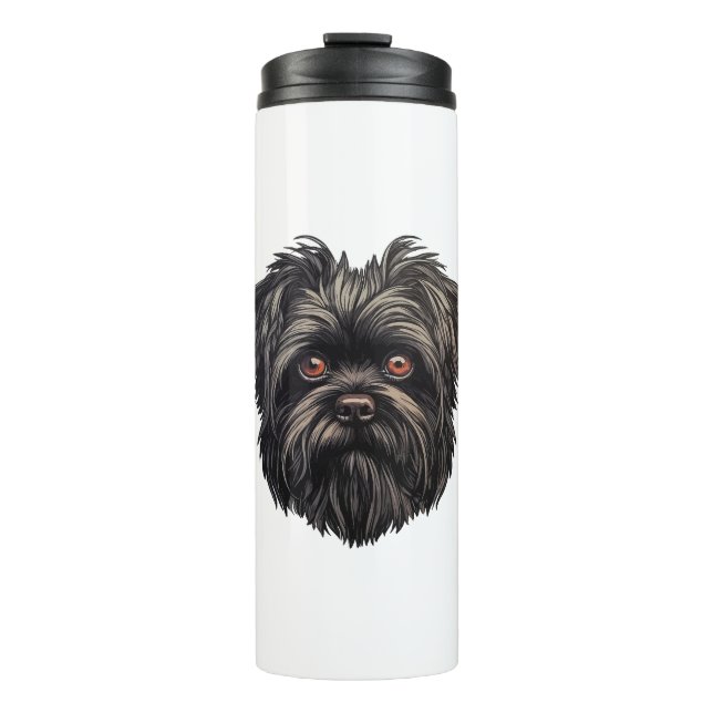 Termo Perro negro Affenpinscher (Anverso)