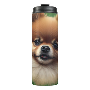 Termo Perro panomerano con vestido de San Patricio