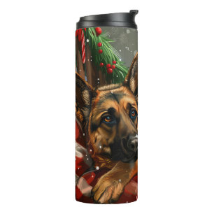 Termo Perro pastor alemán Navideño festivo