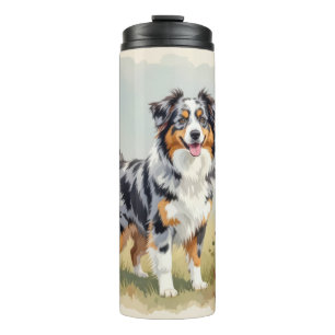 Termo Perro Pastor Australiano Merle Cola Larga