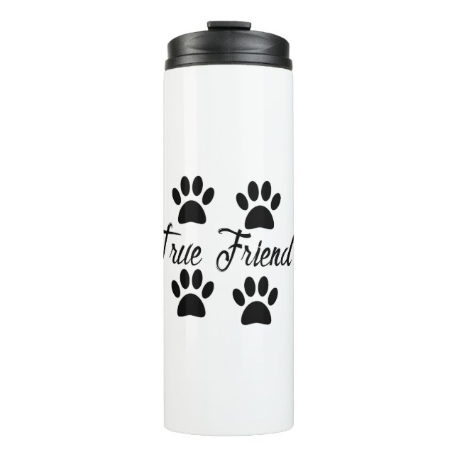 Termo Perro Paw Imprimir texto de amigos verdaderos (Anverso)