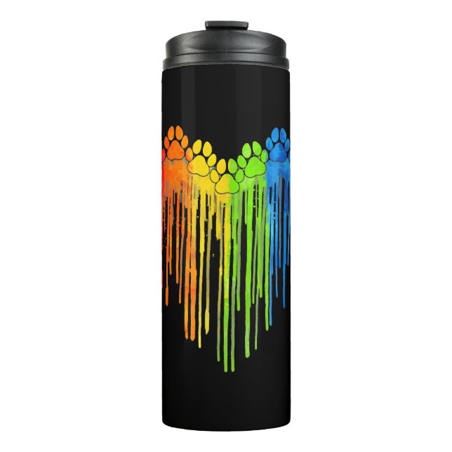 Termo Perro Paws Arcoiris Heart Dog Lover Gay Pride LGBT (Anverso)