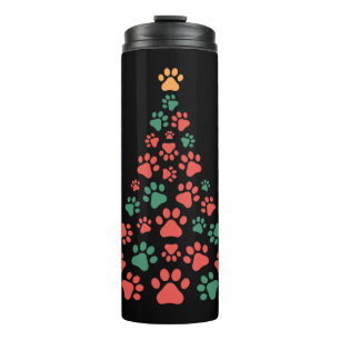 Termo Perro pinta árbol de Navidad para los amantes del 