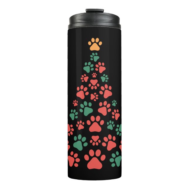 Termo Perro pinta árbol de Navidad para los amantes del  (Anverso)