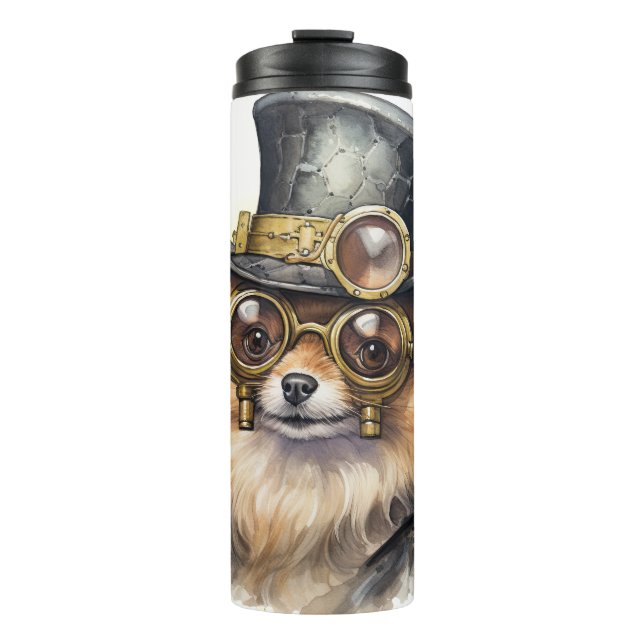 Termo Perro Pomerania Steampunk (Anverso)