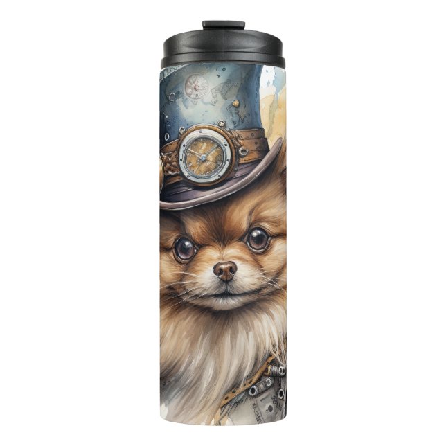 Termo Perro Pomerania Steampunk (Anverso)